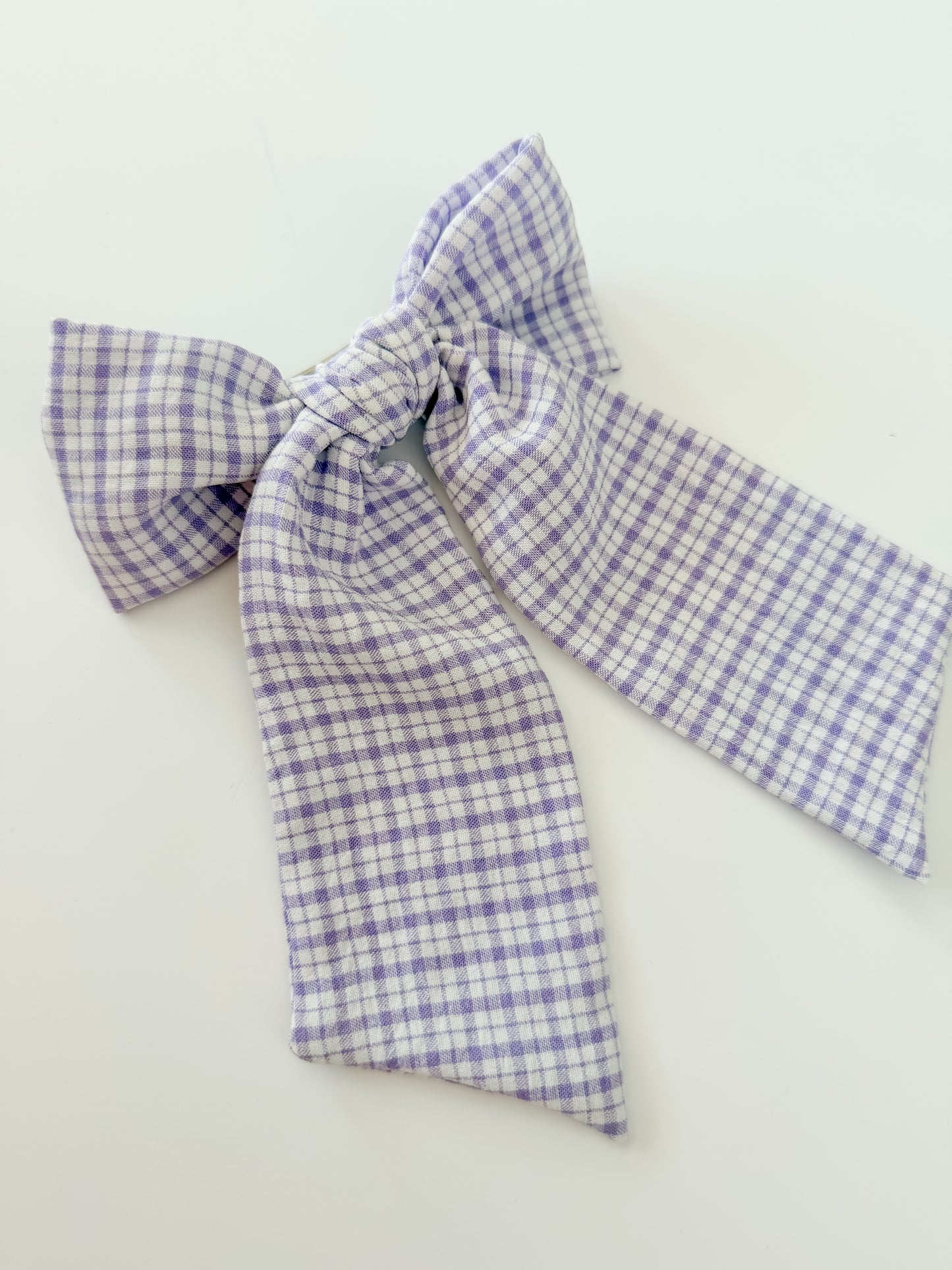 Purple Gingham Bow