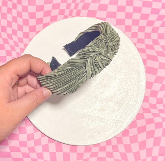 Sage Pleated Headband