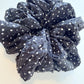 Black Dottie Jumbo Scrunchie