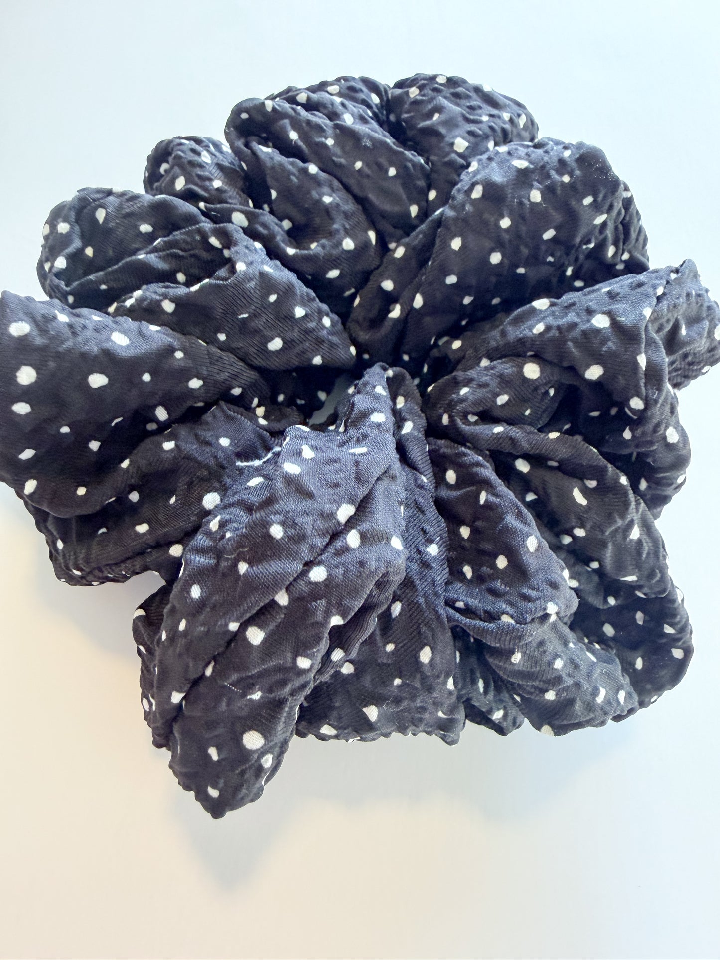 Black Dottie Jumbo Scrunchie