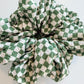 Sage Checkered Jumbo Scrunchie