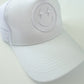 White Smiley Embroidered Hat