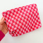 Pink Checkered Pouch