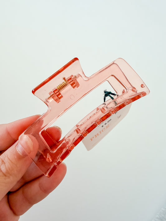 Pink Translucent Claw Clip